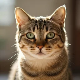 portrait of a cat, trending on artstation, by wayne mcloughlin, backlighting
