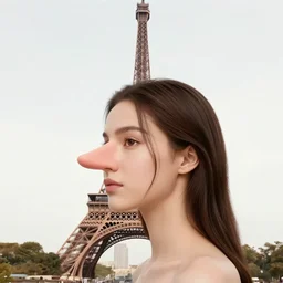 a woman with a nose as big as the eiffel tower