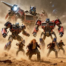 epic battle, sandstorm, space, Action movie, lord of the rings, the hobbit, lotr, Prometheus (2012), starwars, pacific rim, in the Movie transformers, in the Movie Mad Max: Fury Road (2015), avengers, guardians of the galaxy, in the Movie blade runner 2049, by drew struzan