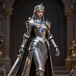 80mm, resin detailed model figure of Alchemy Imperial Princess knight gothic silver