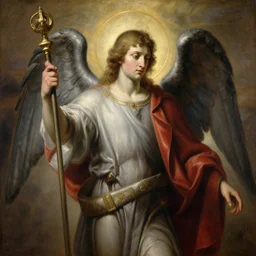saint michael the angel. highly detailed painting by gaston bussiere, greg rutkowski 8 k