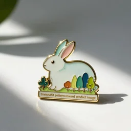 “trans rabbit enamel metal pin, cute pattern reward product image”