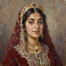 portrait of a persian woman ( 3 5 ) from iran in 2 0 2 1, an oil painting by ross tran and thomas kincade