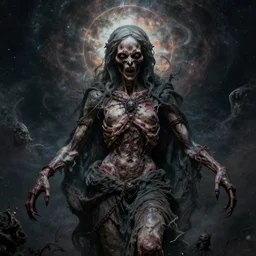 the transcendent being embodying suffering, photorealistic, detailed photography, divinity, awful, cosmic horror, religious art