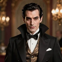 incredibly realistic, too detailed portrait of the gentleman vampire with a premium opera costume, centered portrait, octane render, bump mapping, global illumination, unreal engine 5, 8 k, bokeh, d & d digital art, mark ryden, rob gonsalves