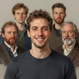 photo of daniele afferni with simple smile paint detailed digital artstation, portrait hd 4 k, y greg rutkowski and gaston bussiere and craig mullins and j. c. leyendecker, hd