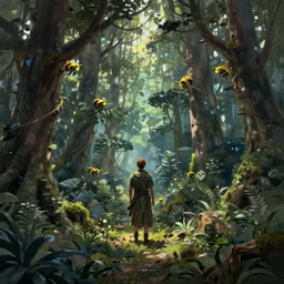 fantasy forest. digital painting. digital render. trending on artstation. dan mumford. beeple. michael cheval. anato finnstark. naomi okubo.