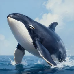 artstation painting of oversized killer whale