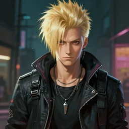 portrait of a male punk, street clothes, cyberpunk 2 0 7 7, face like ester exposito, blonde shinkai makoto studio ghibli studio key hideaki anno sakimichan stanley artgerm lau rossdraws james jean marc simonetti elegant highly detailed digital painting artstation pixiv