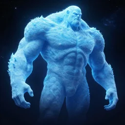 a celestial giant in space, character design, concept art, deep colours, light blue, trending on art station, unreal engine 5, large