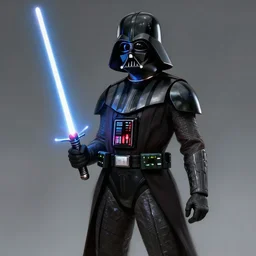 female Darth Vader holding a lightsaber, concept art, trending in artstation, artstationHD, artstationHQ, highly detailed, 4k