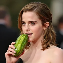 emma watson is a pickle!!!, highly detailed, cinematic, extremely high quality, hd, 4 k, 8 k, professional photographer, 4 0 mp, lifelike, top - rated, award winning, realistic, detailed lighting, detailed shadows, sharp, no blur, edited, corrected, trending