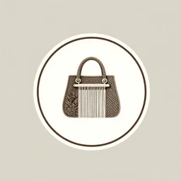 minimalistic logo, round, art, handbag, wool, craft, exquisite, premium, plants, loom, etsy, pinterest style