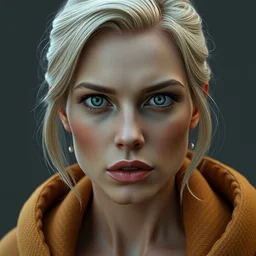 3 d portrait of gina by vitaly bulgarov, ( ( angry ) ), ultra hyper realistic, cgi, trending on artstation