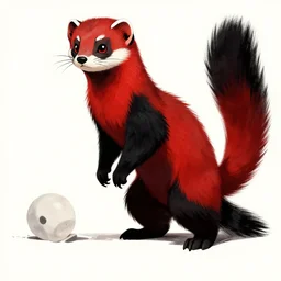 red - and - black weasel / stoat fursona, neo - noir setting, 1 9 2 0 s detective fiction cover art style