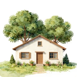 casa con arboles