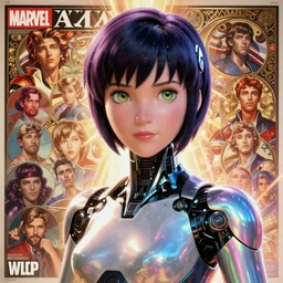 weta disney pixar movie still portrait photo of motoko kusanagi ghost in the shell : : as cyborg woman by pixar : : by weta, greg rutkowski, wlop, ilya kuvshinov, rossdraws, artgerm, marvel, maxim cover, latex, octane render, sweaty, iridescent, bright morning, anime, liosh, mucha : :
