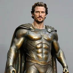 Henry Cavill as a Bronze statue, professional photography