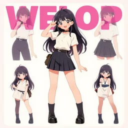 concept art, anime, poster, cute girl pose, by wlop,