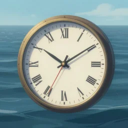 a clock floating on the sea, sharp focus, intricate, digital painting, concept art, illustration, fantasy, award - winning, trending on artstation, cinematic lighting, art by brom, jerry eisenberg, peter de seve
