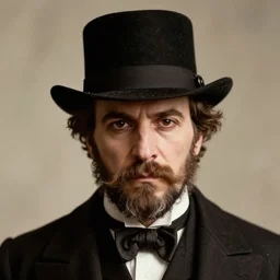 close up photo portrait of a 19th century gangster maniac by Diane Arbus and Louis Daguerre