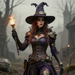 Steampunk witch. Ultra realistic. Hyper detailed.