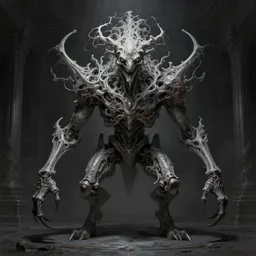 professional concept art symmetrical portrait of a terrifying! mechanical predatory fractal! species in a dark room by artgerm and greg rutkowski. an intricate, elegant, highly detailed digital painting, concept art, smooth, sharp focus, illustration, in the style of cam sykes.