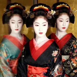 portrait of beautiful japan geisha by nick silva, by anna dittmann and kim jung gi, reflections, octane redner