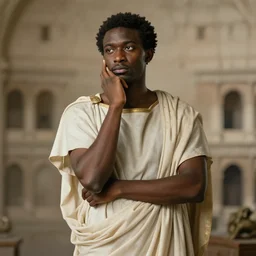 east african man, in ancient rome, philosophical, contemplative, by giovanni battista