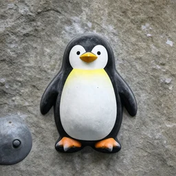 a rock climbing hold in the shape of a penguin