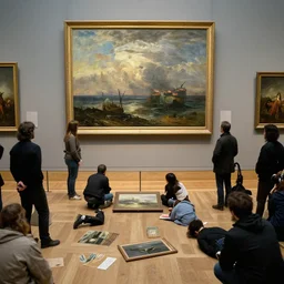 high definition security footage of the art theft that took place at the isabella stewart gardner museum in boston in the early morning hours of march 1 8, 1 9 9 0 when thirteen works of art were stolen, including rembrandt ’ s only seascape entitled the storm of the sea of galilee