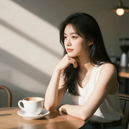 beautiful girlfriend in a coffee shop