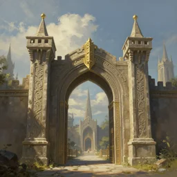 the gate to the eternal kingdom of maze, fantasy, digital painting, hd, detailed.