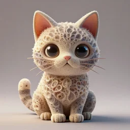 a beautifull intricate cute 3 d cat made of fractal, unreal engine, by octane render by ellen jewett