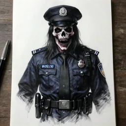 terrifying police sketch, uncanny, unsettling, 4k, detailed, horror art style