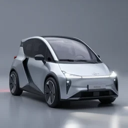 render of a modern day reimagining of the nissan exa with pop - up lights