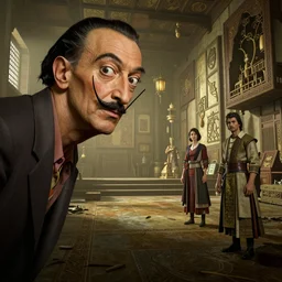 salvador dali environment scene by irakli nadar, octopath traveler, wenjun lin, unreal engine 5 highly rendered, subsurface scattering, global illumination, detailed and intricate song dynasty