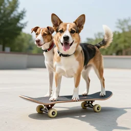 dog on a skateboard