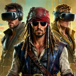 symmetric digital portrait concept space pirate, legendary thief, epic apex legends, blade runner, madmax, mass effect, retro futuristic vr helmet, interstellar, sharp focus, award - winning realistic sci - fi masterpiece, natural light, intricate details, art by josan gonzales moebius deathburger, 8 k, hdr, octane render
