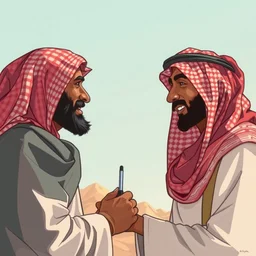 the ussr experience with a saudi man, caricature - n 4