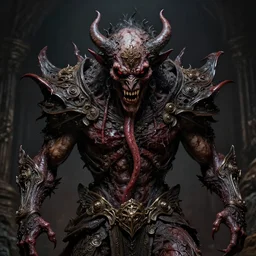 horrifying glutton demon , maximalist, high detail, 8k, ornate, dark fantasy, realistic, masterpiece, Trending on art station, complex, WLOP