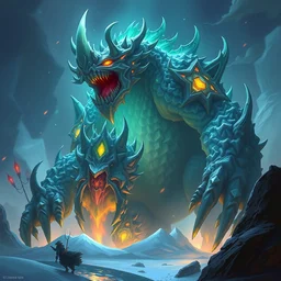 grand girros boss of monster hunter world iceborn worldboss guild raid digital painting bioluminance alena aenami artworks in 4 k design by lois van baarle by sung choi by john kirby and artgerm style pascal blanche and magali villeneuve