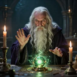 the old and wise sorcerer of nuclear magic, observing the results of his years of study