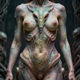 jody hatton torso, symmetry, faded colors, exotic alien features, cypherpunk background, tim hildebrandt, wayne barlowe, bruce pennington, donato giancola, larry elmore, masterpiece, trending on artstation, featured on pixiv, cinematic composition, beautiful lighting, sharp, details, hyper detailed, 8 k, unreal engine 5