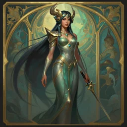 side shot centered painted portrait, maya ali wind sorcerer, art nouveau octane render, league of legends, matte painting concept art, official fanart behance hd artstation by jesper ejsing, by rhads and makoto shinkai and lois van baarle and ilya kuvshinov and rossdraws