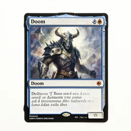 watercolor painting of a magic the gathering card doom
