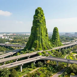 flying buttresses on a highway interchange, environment art, trending on artstation,