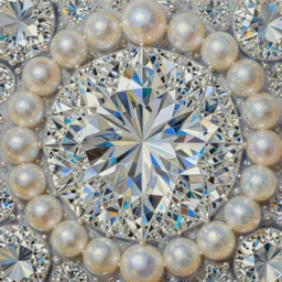 a beautiful painting of a diamonds and pearls pattern, highly detailed, close - up, macro, digital painting, artstation, concept art, smooth, sharp focus, dynamic volumetric lighting, radiant, prismatic, ultrarealistic, cinematic, octane render