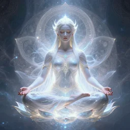 glowing cracks, elven princess, meditating, peaceful, levitating, powerful, blossoming, lotus pose, zen, glowing, fractal background, ascending, detailed, realistic, digital art, fantasy, trending on artstation, cinematic, movie clip, visionary art, intricate pattern, subtle pattern, detailed texture, fractal texture, flowing, engraved texture, sacred geometry pattern, symmetry, perfect, perfect face, facial beauty, pretty, attractive, by peter morhbacher, dmt temple, godlike, pearlescent