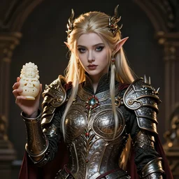 Gothic elf princess in dragon armor, netsuke, unreal engine, high detailed